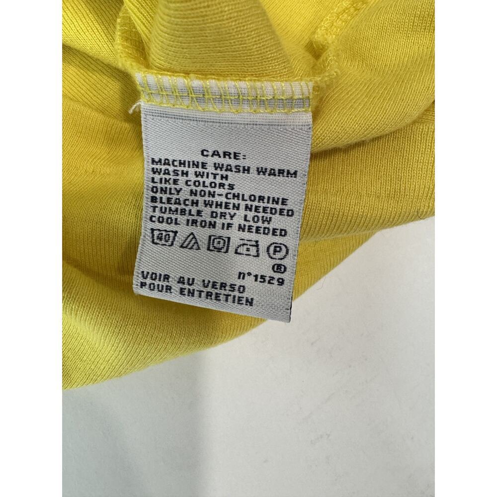 Ralph Lauren Sport Yellow Fitted V-Neck Tee Y2K Long Cotton Horse Logo Small - Picture 7 of 8